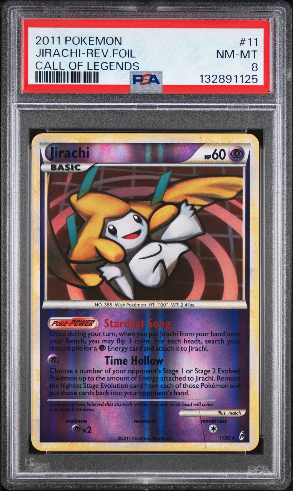 JIRACHI REVERSE HOLO 11/95 CALL OF LEGENDS POKEMON PSA 8