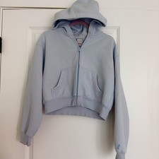 Aritzia TNA Cozy Fleece Boyfriend Zip Hoodie Women's S Light Blue Sweatshirt
