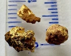 3 genuine, natural, Australian gold nuggets 0.80 gram