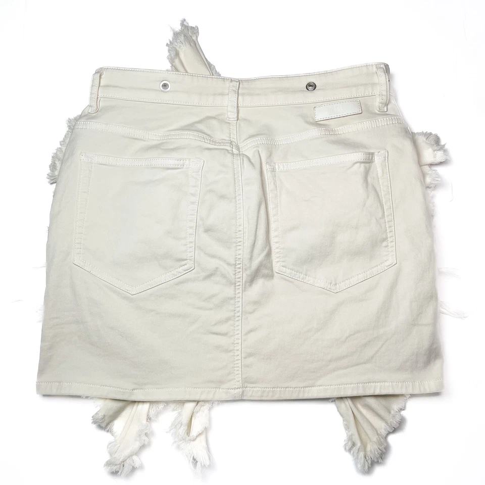 Minifalda Diesel para mujer Fru Ne crema convertible con volantes secciones a presión talla 29 Foto 3 de 4