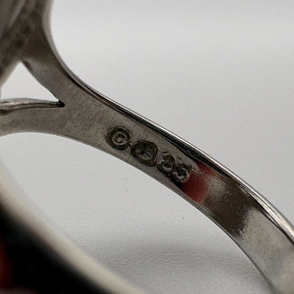 Anel de prata esterlina asas de motociclista turquesa preto ônix incrustado sudoeste tamanho 6 - Imagem 4 de 4