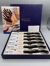 1759 KJ CUTCO Steak Knives Dark Brown Swirled Handle Set of 6 in Box NEW #1869