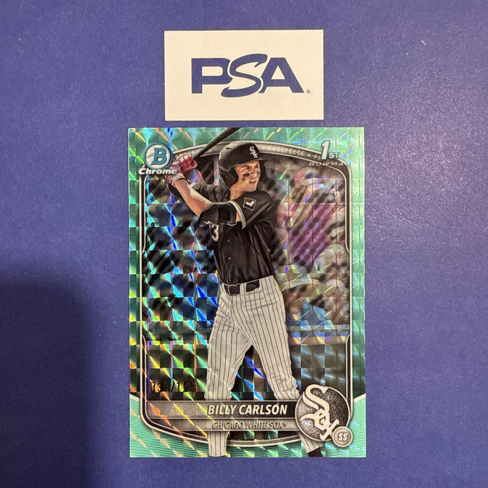 BILLY CARLSON 2025 BOWMAN CHROME DRAFT 1ST AQUA GEOMETRIC /125