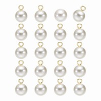 20Stk Runde PerlenknöPfe 12Mm Metallschaft NäHen Diy KnöPfe Beige Gold