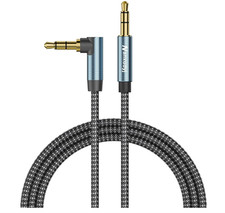 Aux Cord 20Ft/6M, 3.5Mm Stereo Audio Cable, 90 Degree Aux Cable Aux 3.5Mm Male t