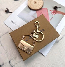 Iconic Brass 3D Gold Tabby Purse Bag Charm Ke...