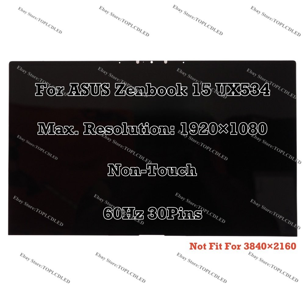 100% sRGB For ASUS Zenbook 15 UX534FTC-AA092R FHD LCD Assembly Non-Touch Screen