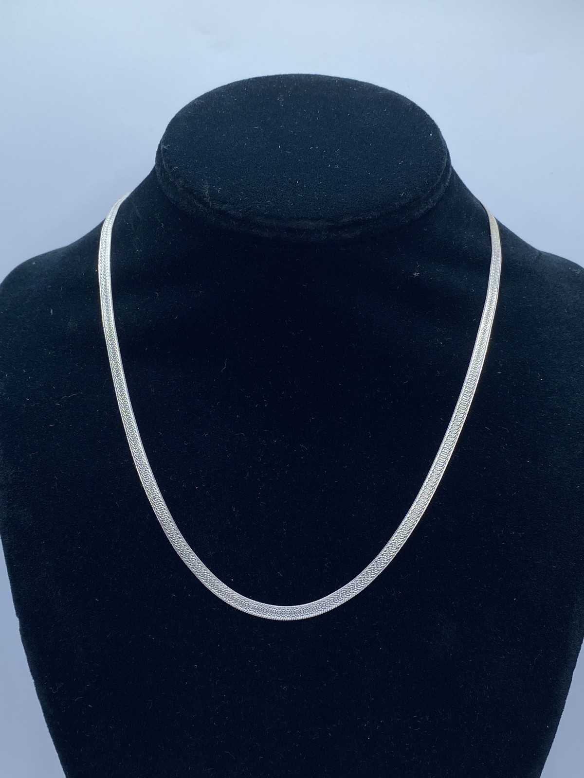 Sterling Silver Herringbone Reversible Necklace 5… - image 1