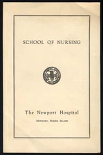 Newport RI Hospital School of Nursing prospectus & fees folder 1950s