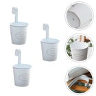 3Pcs Reusable Iron Hanging Flower Buckets White Vintage Planters for Home Decor