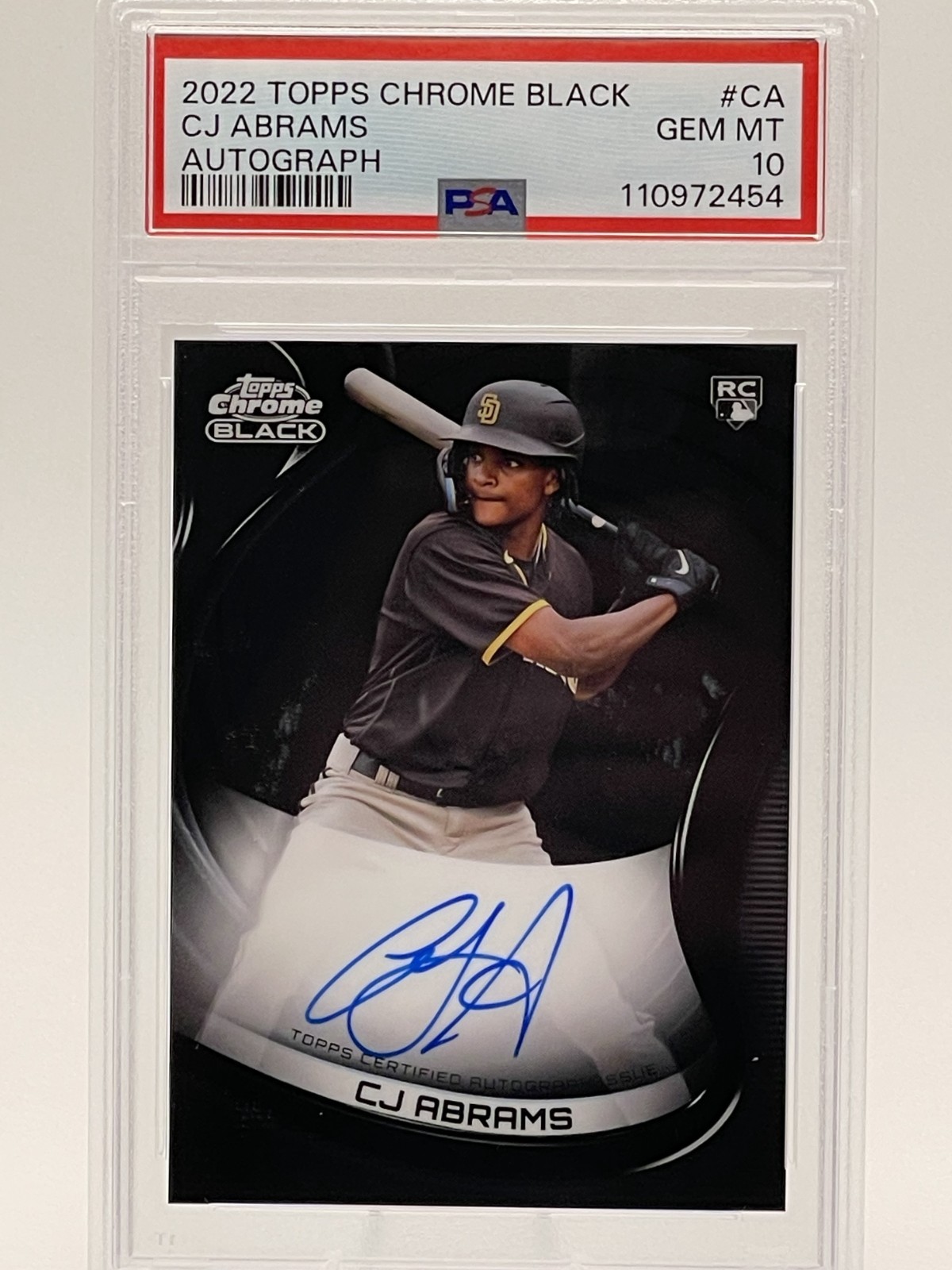 2022 Topps Chrome Black CJ Abrams Rookie Auto #CBA-CA PSA 10 Gem Mint Pop 14 RC