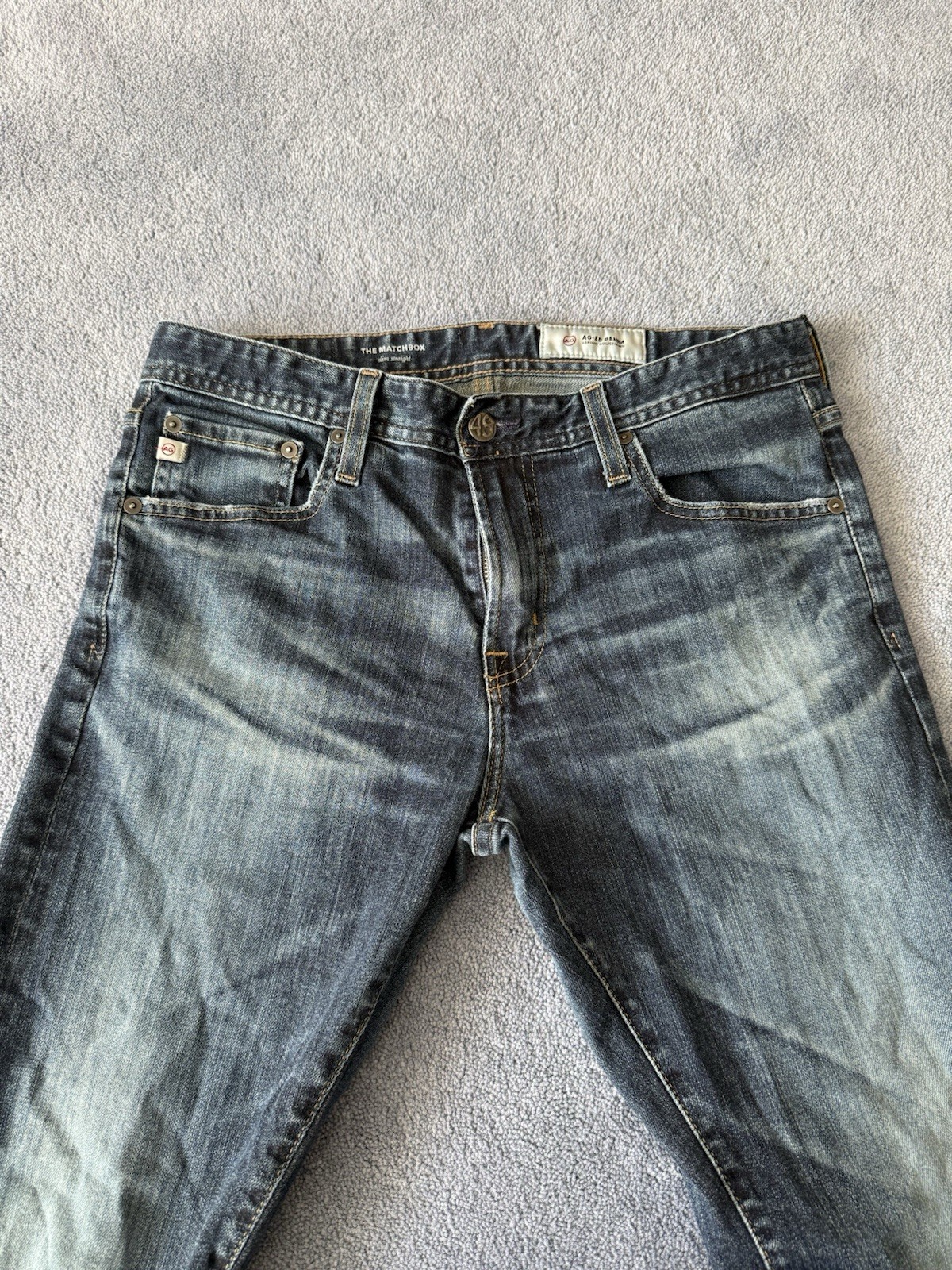 AG Adriano Goldschmied Jeans Men's 32R Blue Denim The Matchbox Slim Straight thumbnail 3