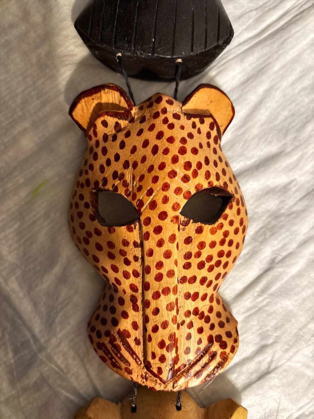 Animal Head Masks from Kenya, Set of 4 Hand Carved Zebra, Elephant, Giraffe, Lep