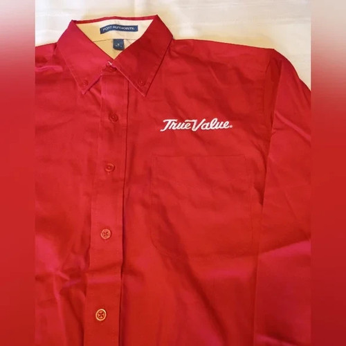 Port Authority True Value Red Men's Button Up Shirt NWOT - Picture 4 of 9