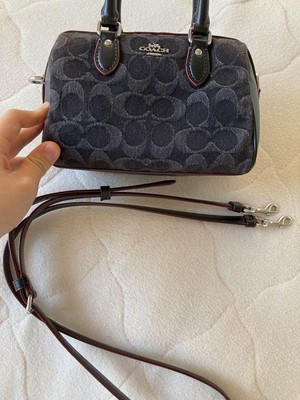 COACH ROWAN Mini Crossbody bag signature denim SATCHEL CO963 Black