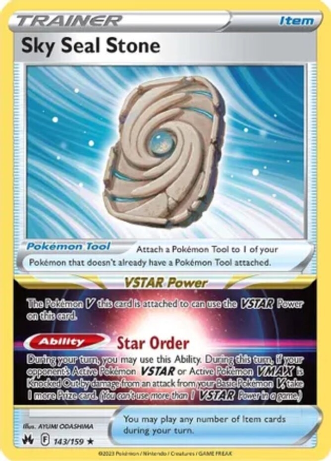 Sky Seal Stone - 143/159 - Holo Rare NM Crown Zenith