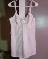 Auden Women's White Lace Full Slip, XL Regular, Adjustable Straps