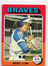 1975 Topps #154 Mike Lum - Atlanta Braves **Set Break**
