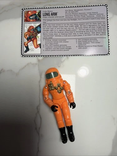 Rare Vintage Hasbro G.I. Joe Long Arm First Strike Specialist. W/card 1992
