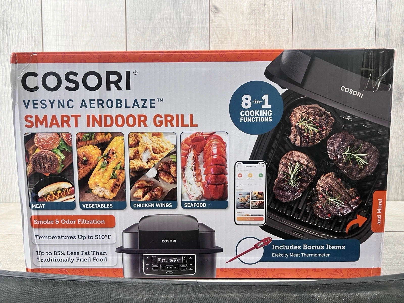 NEW Cosori - Vesync Aeroblaze Smart Indoor 8-in-1 Grill Works W/Alexa