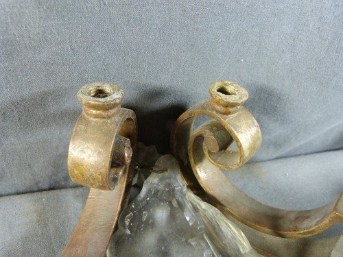 Brass wall light with pendants to be restored - Picture 12 of 12