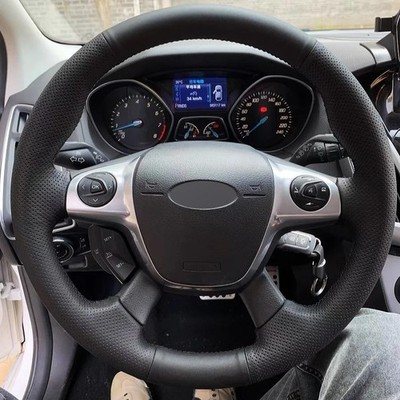Alcantera Steering Wheel Cover Real Leather Wheel Wrap for FORD C-MAX KUGA J