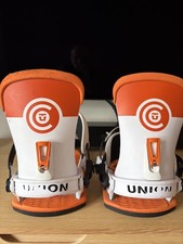 Union Contact Snowboard Bindings XL White/Orange Good Condition