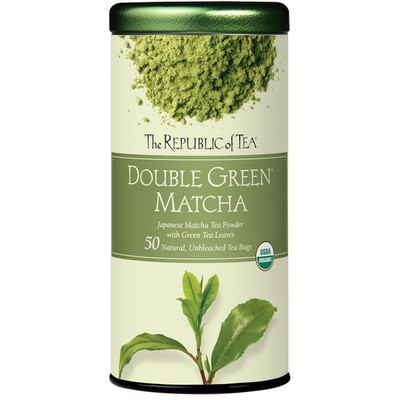 The Republic of Tea Organic Double Green Matcha, Individual Tea Bags with Japane