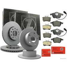 ZIMMERMANN Bremsenset Bremsscheiben + Bremsbeläge vorne + hinten AUDI SKODA VW