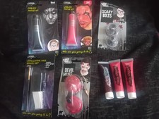 Halloween Makijaż Krew Diabeł Rogi Straszne śruby Aplikator ZESTAW