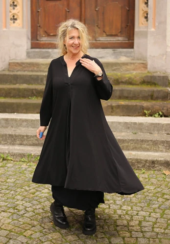 MAGNA - Lagenlook TUNIKA KLEID Gr 44 bis 58 - schwarz - Bild 1 von 11