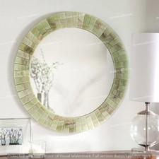 Natural Green Onyx Wall Mirror – Unique Handmade Stone Frame, Luxury Interior
