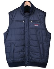 NUOVO gilet Paul & Shark ITALIA blu poliestere imbottito trapuntato full zip gilet 3XL