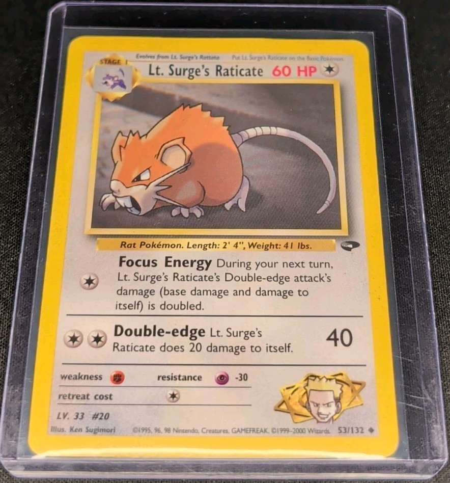 Lt. Surge's Raticate 53/132 Gym Challenge Regular Pokémon TCG