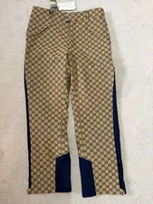 PANTALONE GUCCI GG LOGO BEIGE BLU NUOVO TAGLIE 46 48 50 PREZZO AL PUBBLICO £1350