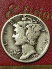 "BUY IT NOW"  1941 P  SILVER MERCURY DIME  VERY GOOD/ FINE Cond.    "BUY IT NOW"