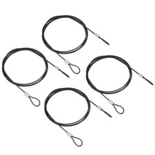4Pcs Safety Cable Lock 3.3Ft Steel Security Wire Stage Lighting Rope Black