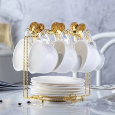 Coffee Cup Stand Holder Display Stand Mug Tea Rack Cup and Saucer Countertop ...