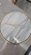 John Lewis + Swoon Wolff Marble Wall Clock, 32cm, White/Gold Real Marble NEW
