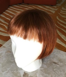 Auburn Rame PARRUCCA BOB Rossa con Bangs Sintetico realistico
