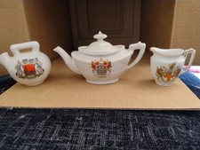 Lot of 3 Crested China Souvenir Ware Miniatures All Different