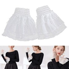Double Layer Lace Sleeves Wrist Cuffs Arm Covers Decorative Sleeves For Women