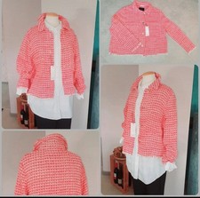 NEU Oui Damen Jacke Bouclé/Tweed Rot/Weiß L...