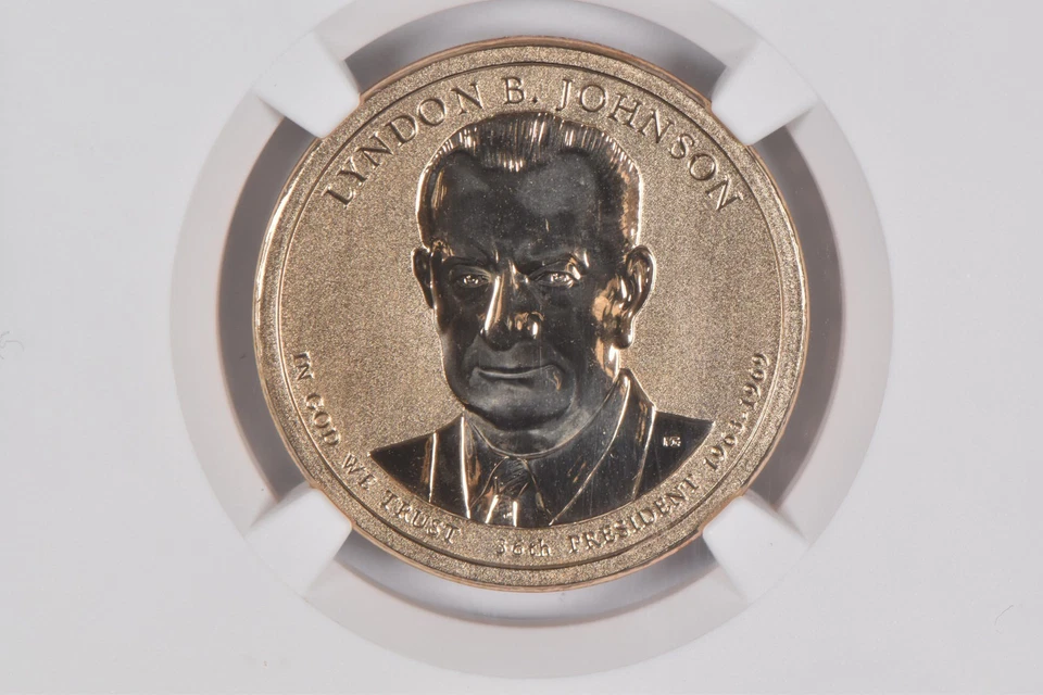2015-P Reverse PF69 Lyndon B. Johnson $1 Coin and Chronicles NGC *5073 - Image 3 of 4