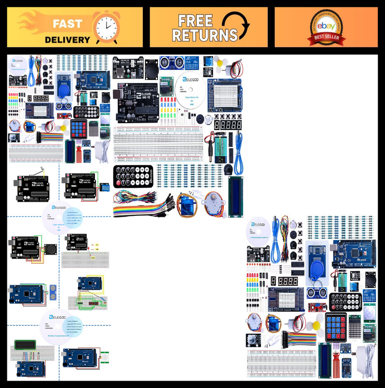 Ultimate Arduino Starter Kit - UNO & Mega R3 Projects, Complete Electronics Set