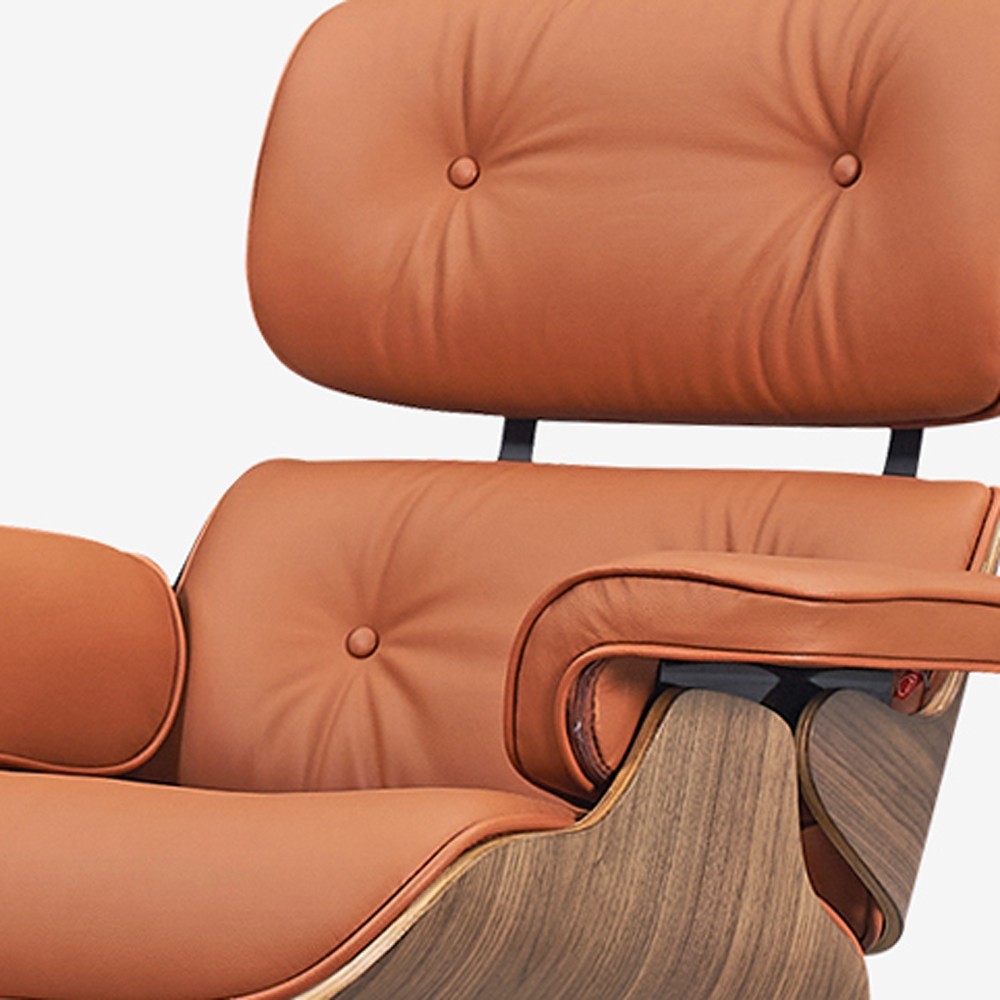 And Ottoman Genuine Italian Leather Eams Swivel Chair