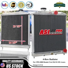4 Row Aluminum Radiator For 92-00 HONDA CIVIC D15 EJ EK DEL SOL EG/INTEGRA DB