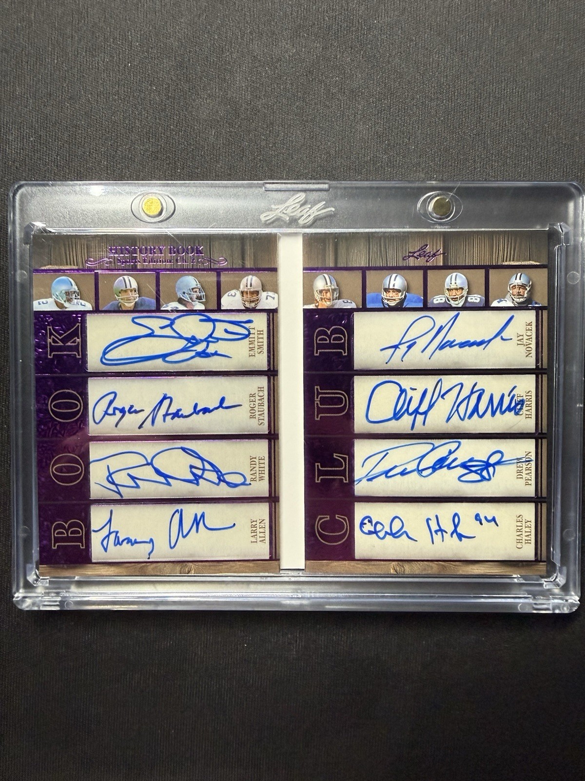 EMMITT SMITH STAUBACH WHITE PEARSON 2025 LEAF HISTORY BOOK AUTO COWBOYS /10