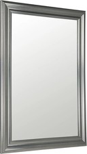 90 x 65cm Framed  Mirror with Wall Hanging Fixings - Silver