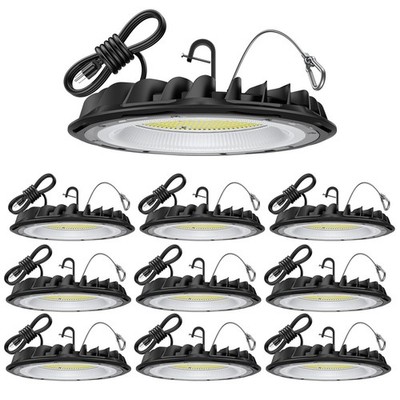 10 Pack ETL 155W UFO LED High Bay Light, 22500lm, Daylight 5000K, US Plug,110...
